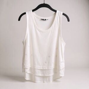 CHRLDR Mock Layered Sleevless Tank Top with Star Cutouts